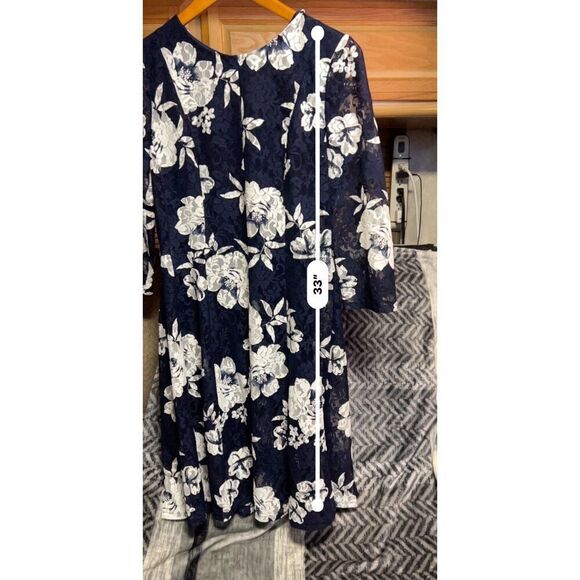 Jessica Howard Floral Dress, Women's Size 10, Navy Blue, Fit & Flare - Picture 7 of 9
